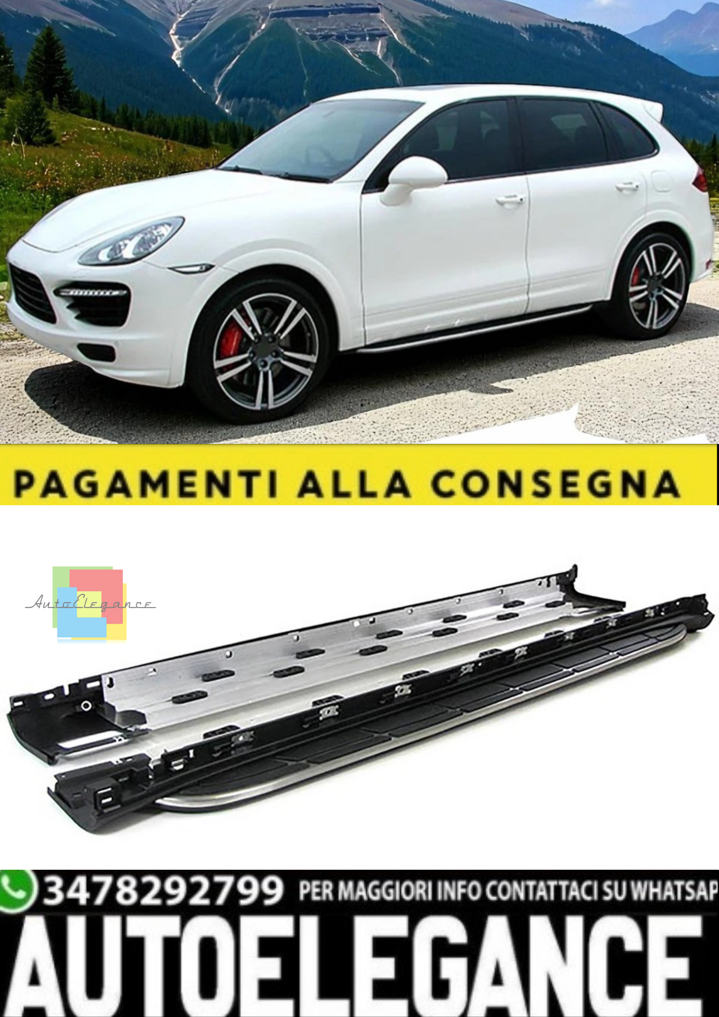 💫Protezioni Laterali / Pedane in Alluminio per Porsche Cayenne 92A 💫