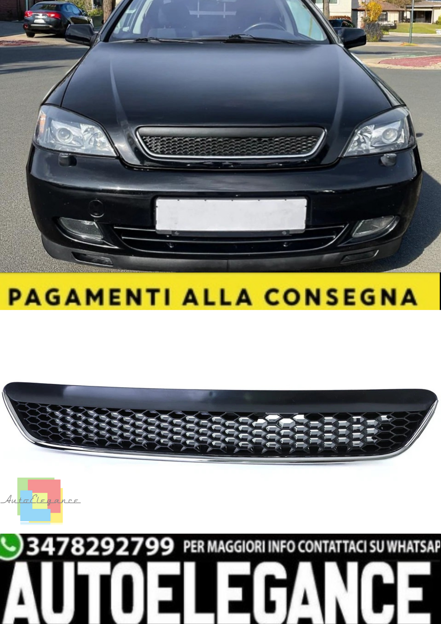 💫 Griglia a Nido d'Ape Senza Stemma per Opel Astra G 1997–2004 (anche OPC)💫