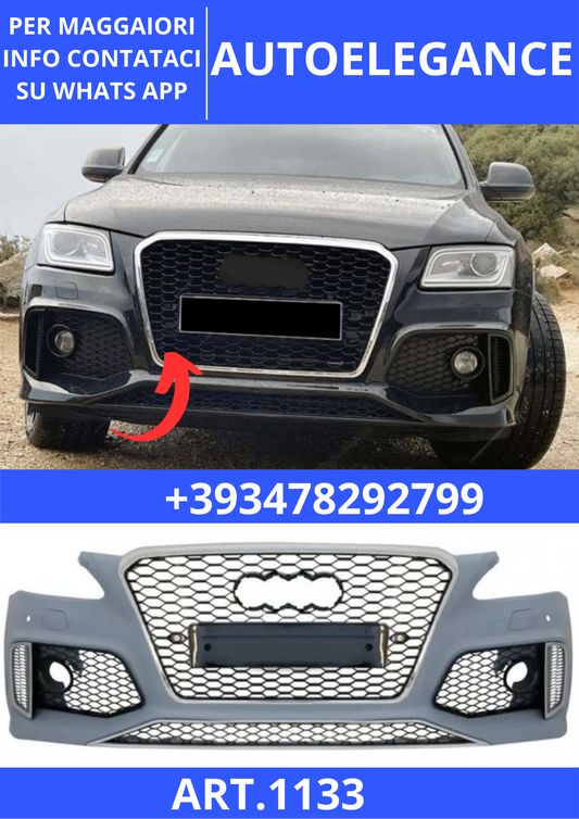 💫ART. 1133 PARAURTI ANTERIORE Q5 8R SUV 2012-2016 LOOK RSQ5💫