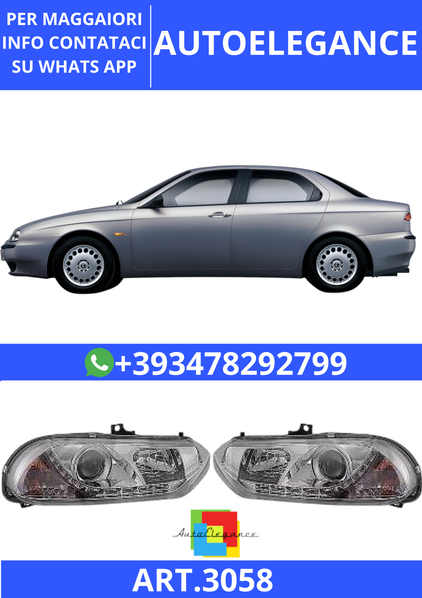 💫ART.3058 Set Fari Anteriori Dayline (sinistra e destra) Alfa Romeo💫