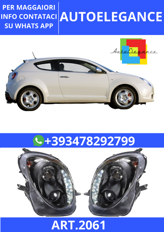 💫ART.2061 FARI MITO 2008-2019 LED TUNING NERO LUCIDO (REAL DAYLIGHT) 💫