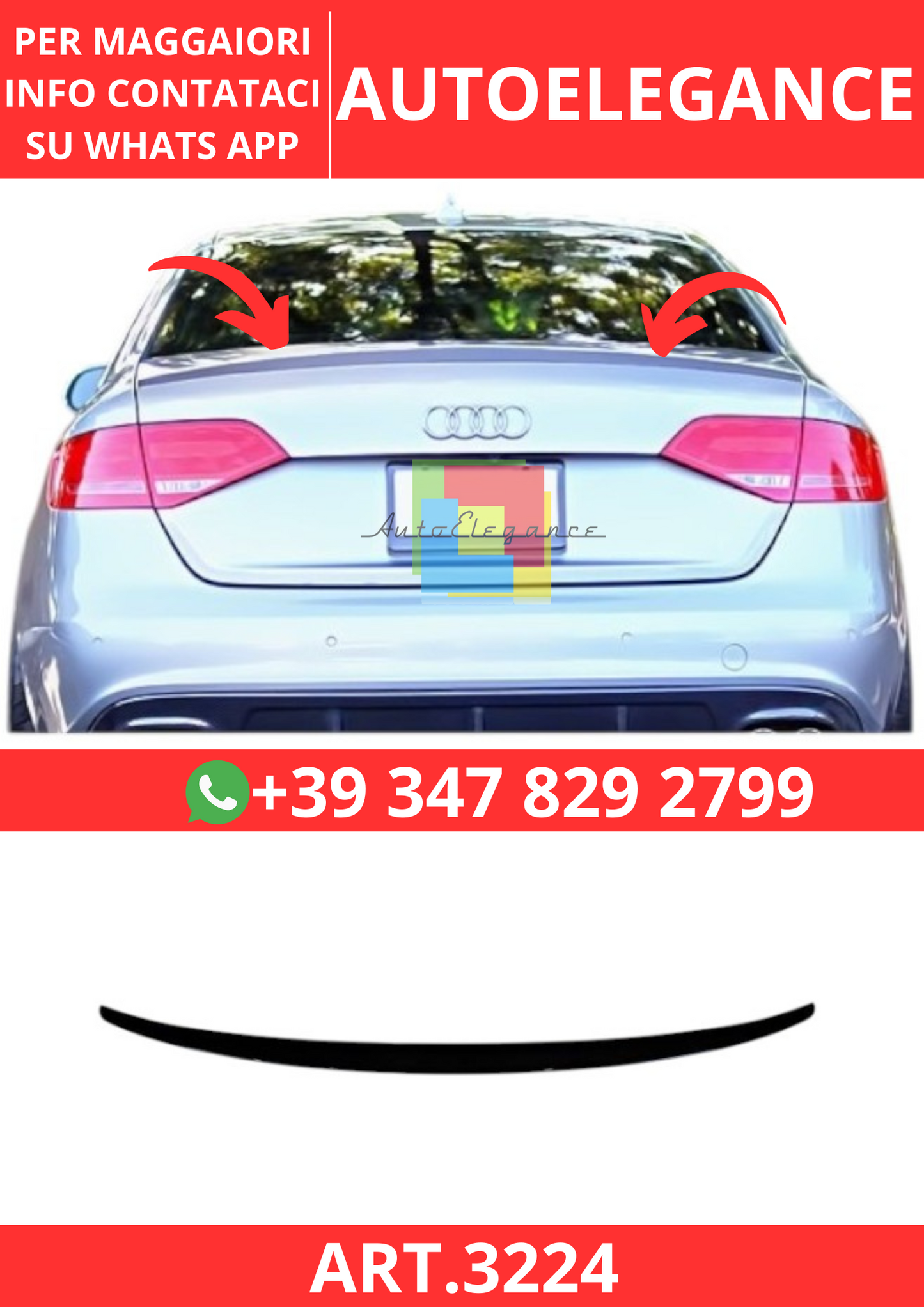 💫ART.3224 Spoiler Audi A4 B8 2008-2015💫