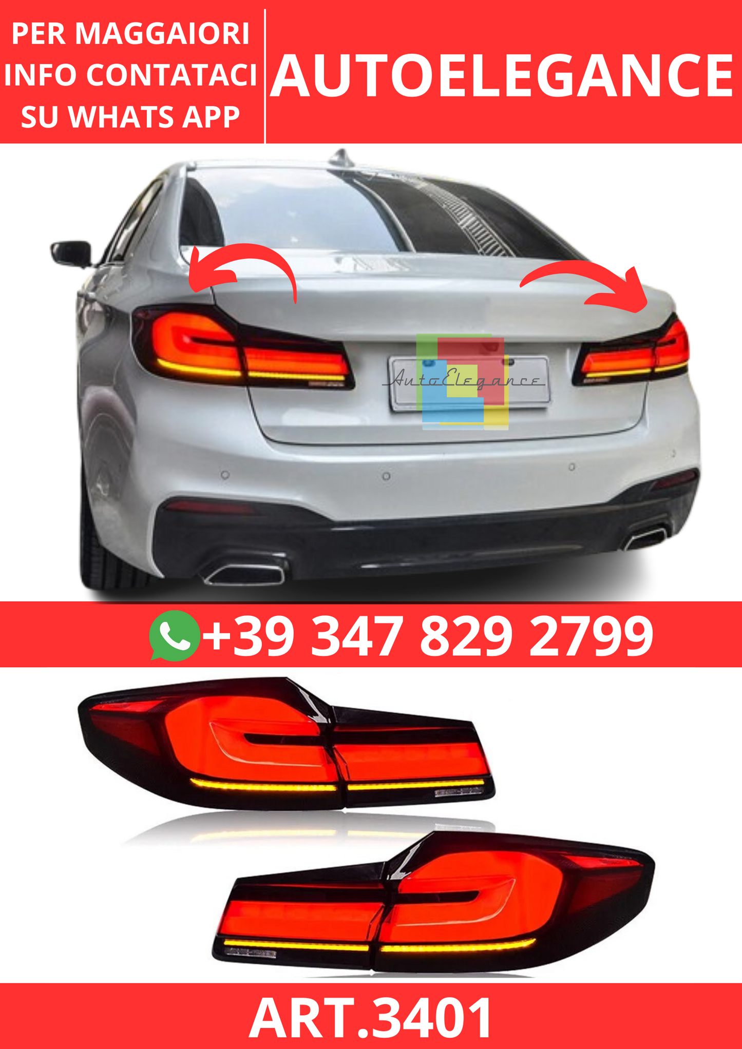 💫ART.3401 Fanali Posteriori LED per BMW 530 540 G30 M5 F90 2017-2020💫
