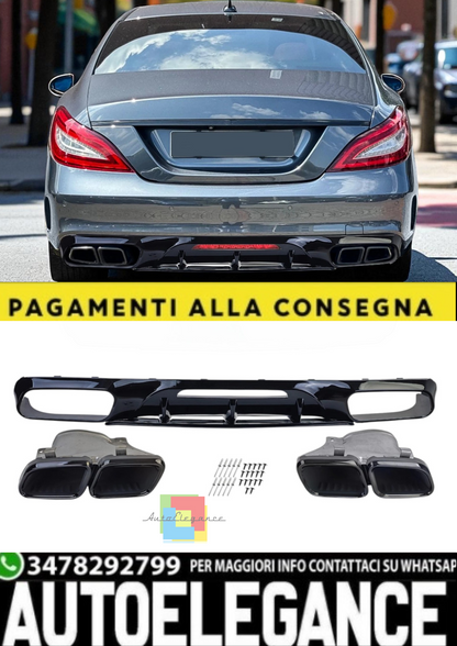 💫Diffusore Posteriore Sportivo + Terminali di Scarico–adatto con Mercedes CLS💫