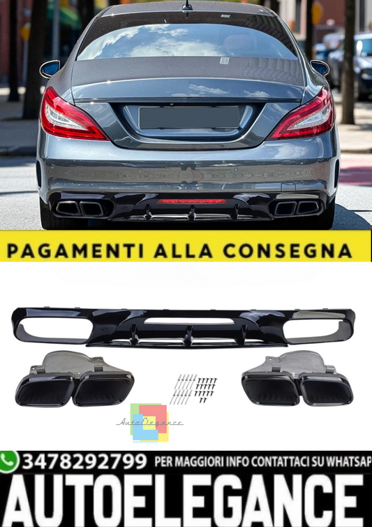 💫Diffusore Posteriore Sportivo + Terminali di Scarico–adatto con Mercedes CLS💫