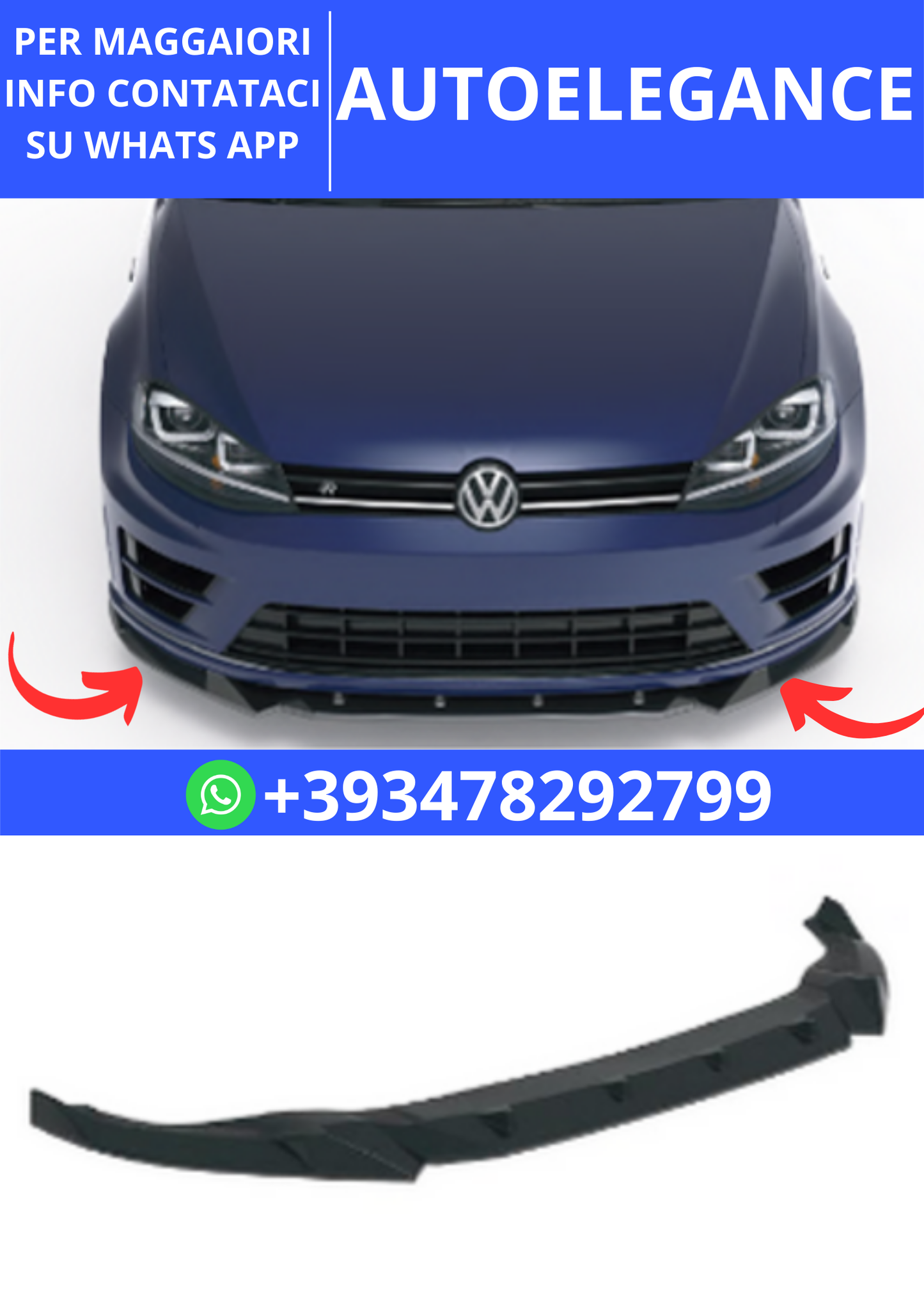 💫ART.2406 SPLITTER VOLKSWAGEN GOLF MK7 R 2013-2016💫