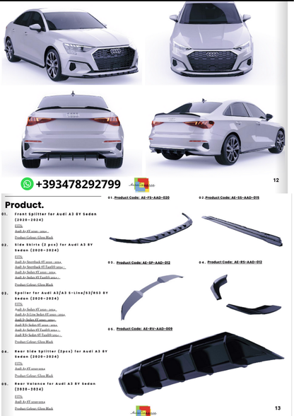 💫Bodykitt adatto per Audi A3 8Y SEDAN / SPORTBACK PRE FACELIFT 2020-2024💫