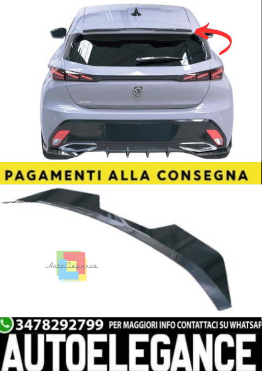 💫Spoiler Cap per Peugeot 308 GT Mk3 Hatchback (2021–) – Nero Lucido💫