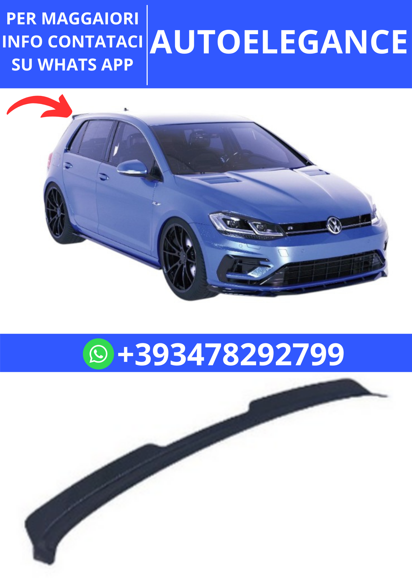 💫ART.2412 SPOILER VOLKSWAGEN GOLF MK7.5 R  2017-2020💫