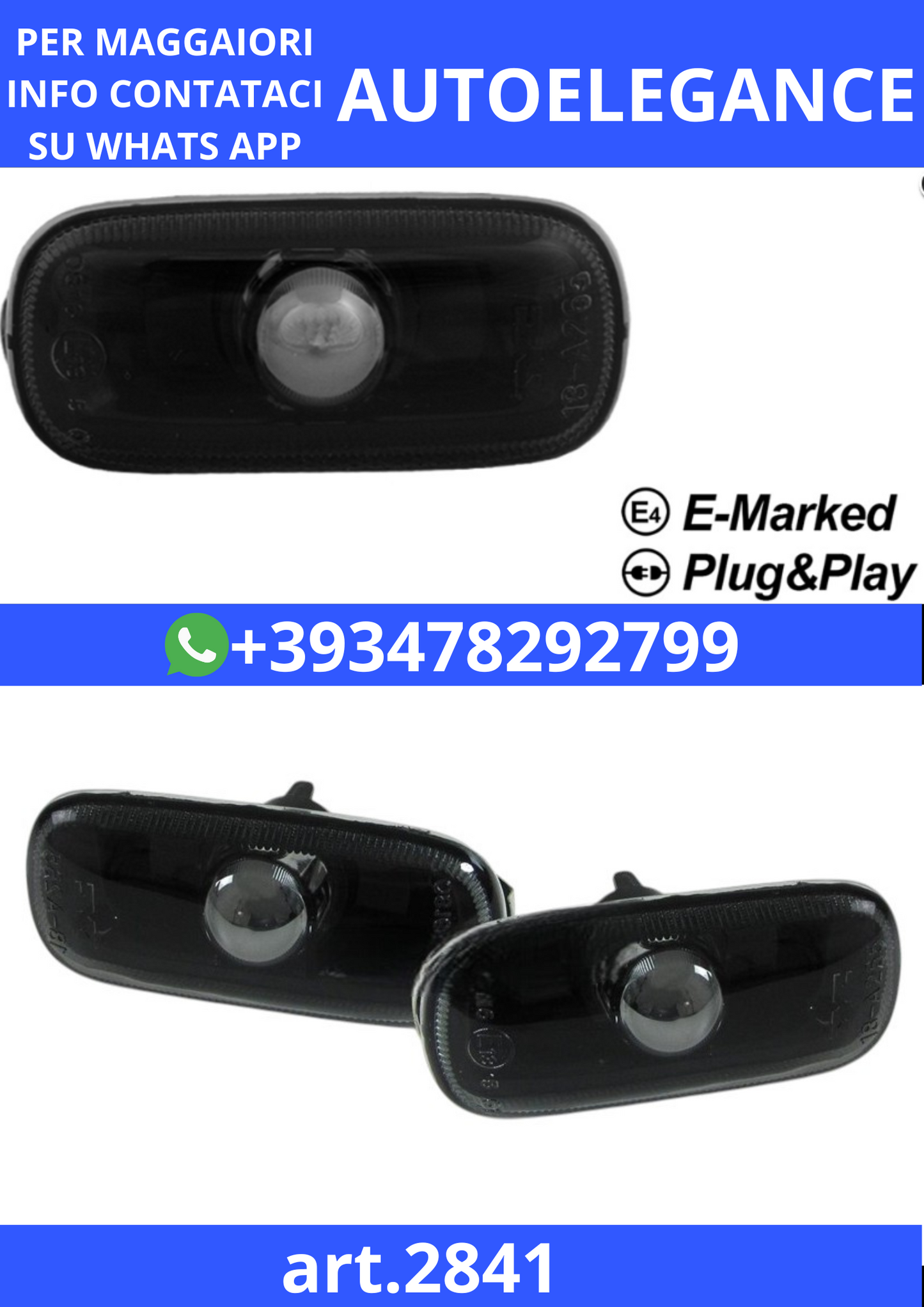 🎀art.2841- Indicatori Direzione Laterali Fumé compatibili AUDI A3 / A4 / A6🎀