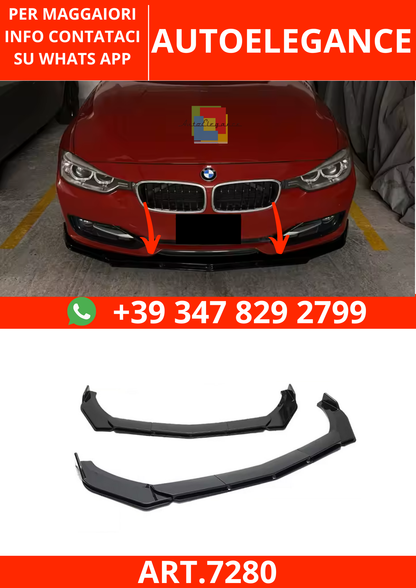 💫ART.7280 5 pezzi Splitter Anteriore in ABS per BMW Serie 3 F30 2012-2019💫