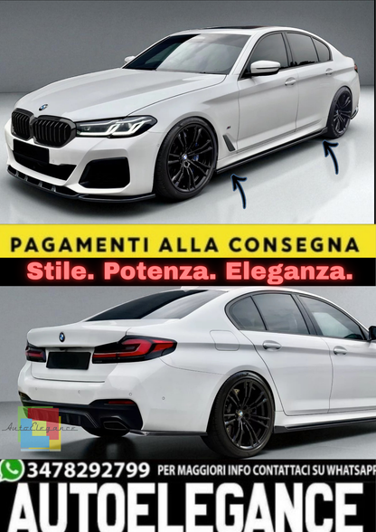 💫 Estensioni Minigonne Laterali in ABS Nero Lucido per BMW Serie 5 G30/G31💫