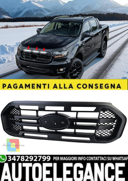 💫 Griglia Doppia Barra Nera con LED per Ford Ranger T8 (2019–2023) – 2.0 TDCi💫