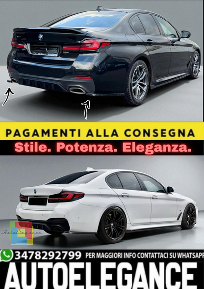 💫 Splitter / Flaps Posteriori in ABS Nero Lucido per BMW Serie 5 G30 Facelift💫