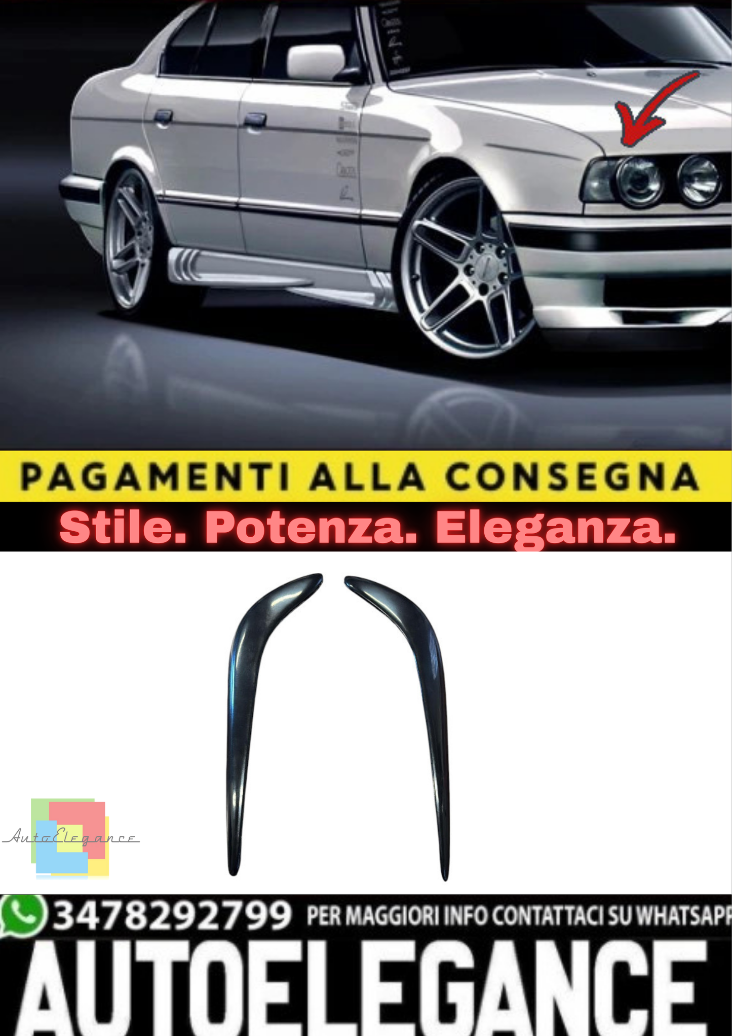 🔥Sopracciglia Fari in ABS per BMW Serie 5 E39 (1995–2003)🔥