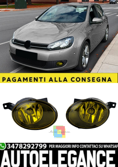 💫Set Fendinebbia in Vetro Trasparente Giallo per VW Golf 6 VI, Caddy, Jetta, 💫