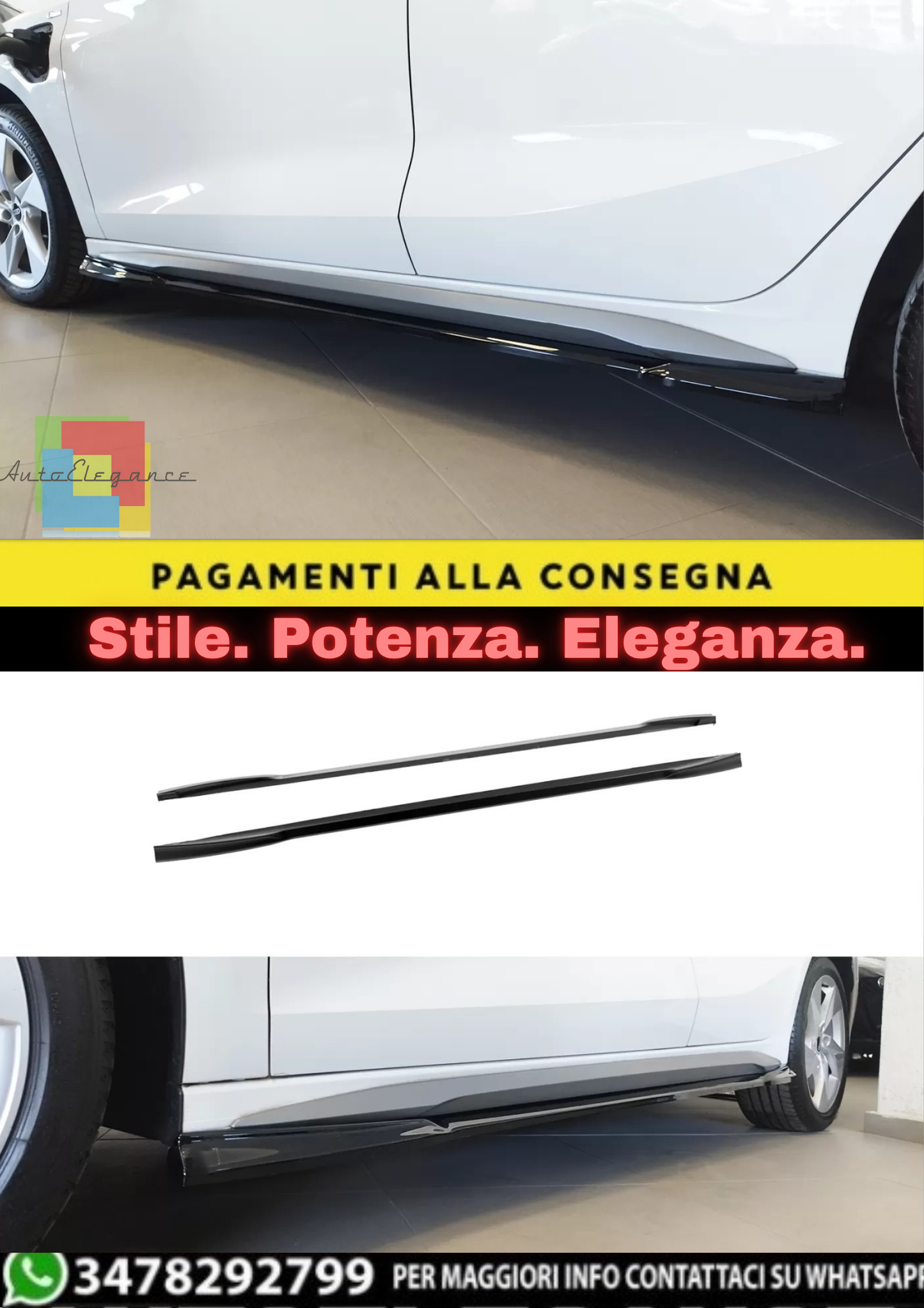 🔥SIDE SKIRTS ADATTO PER EXTENSIONS AUDI S3 / A3 S-LINE 8Y🔥