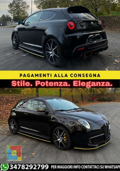 🔥FLAPS SOTTO MINIGONNE ADATTE PER ALFA ROMEO MITO ABS NERO LUCIDO🔥