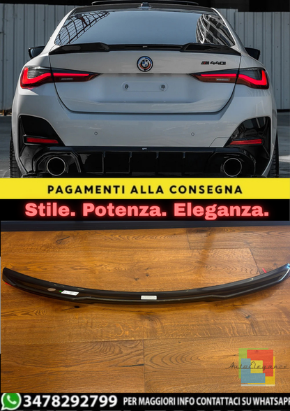 🔥SPOILER PER BMW SERIE 4 G26 GRAN COUPÉ / M440I 2021+ (COFANO) NERO LUCID🔥