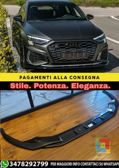 🔥FRONT SPLITTER COMPATIBLE WITH AUDI A3 S-LINE / S3 8Y (SEDAN / SPORTBACK)🔥