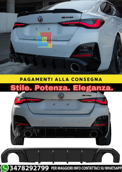 🔥DIFFUSORE SERIE 4 G26 GRAND COUPÉ M-PACK / M440I 2021+ NERO LUCIDO🔥