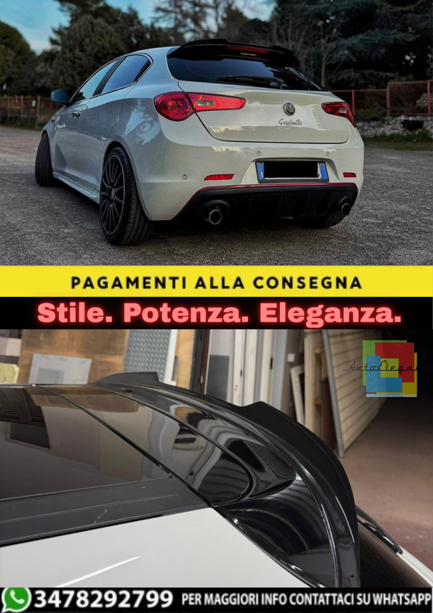 🔥SPOILER NERO LUCIDO ADATTO PER ALFA ROMEO GIULIETTA🔥