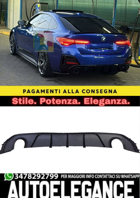 🔥DIFFUSORE ADATTO PER BMW SERIE 4 G26 20+ Gran Coupe MSPORT NERO LUCIDO🔥