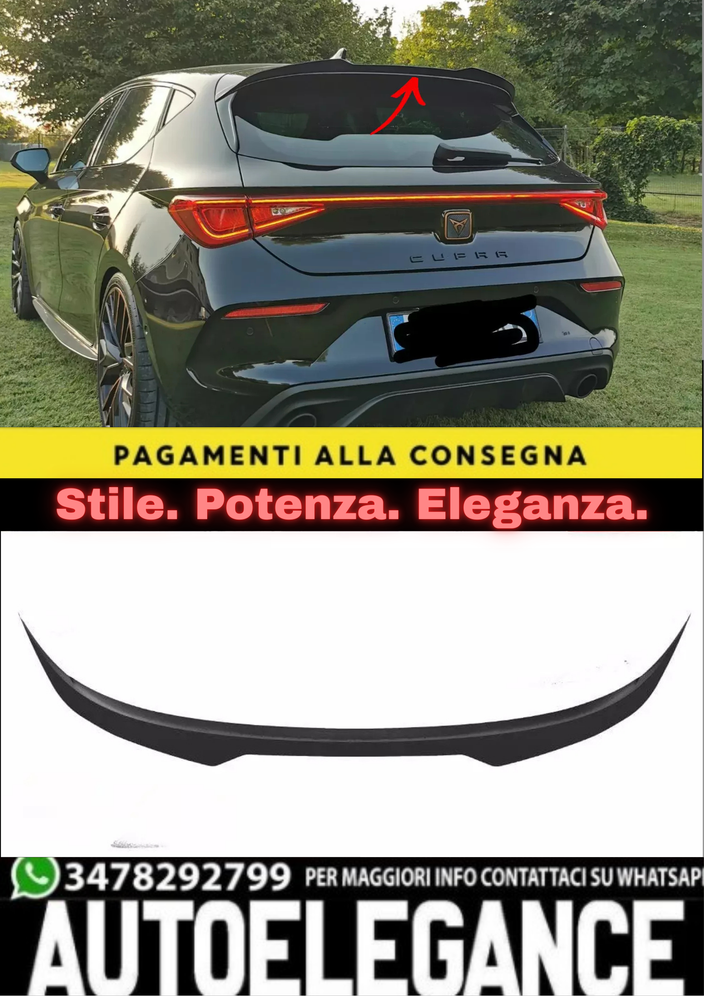 🔥SPOILER TETTO ADATTO PER CUPRA LEON 2020+🔥
