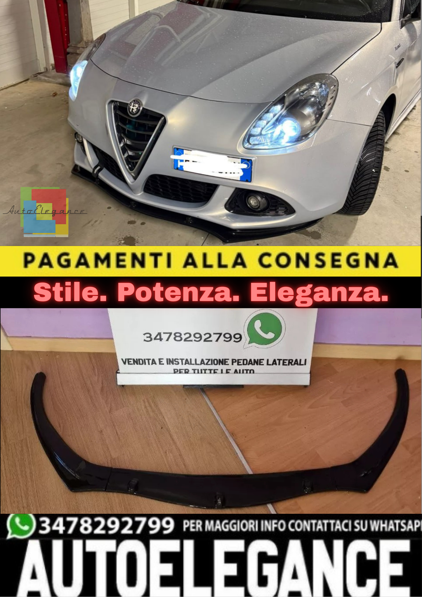 ⭐SPOILER SOTTO PARAURTI ADATTO PER ALFA ROMEO GIULIETTA⭐