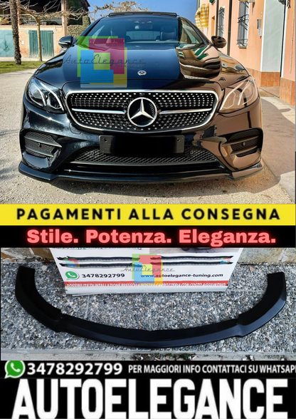 ⭐SOTTO PARAURTI ANTERIORE PER MERCEDES CLASSE E AMG NERO LUIDO ⭐