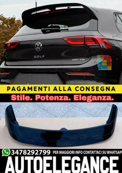 ⭐VW GOLF 8 VIII 19+ SPOILER TETTO POSTERIORE LOOK RLINE NERO LUCIDO ABS ⭐