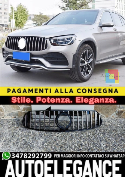 ✨GRIGLIA PER MERCEDES GLC X253 C253 LIFT AMG 2019-2022 LOOK GT CROMATA✨