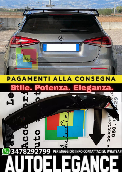 ⭐SPOILER POSTERIORE LOOK AMG TETTO ABS NERO PER MERCEDES CLASSE A W177 ⭐