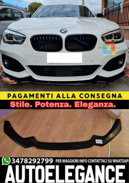 🔥SPLITTER ADATTO PER BMW SERIE 1 F20 F21 15-19 MSPORT LOOK NERO LUCIDO🔥