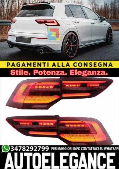 ⭐FARI POSTERIORI ADATTO PER VW GOLF 8 HATCHBACK 2020+ FULL LED⭐