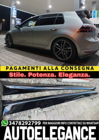 🔥MINIGONNE LATERALI SOTTO PORTA VW GOLF 7 VII 2012-2019 ABS NERO LUCIDO🔥