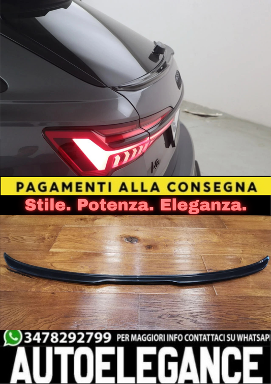 🔥SPOILER ADATTO PER AUDI A6 C8 2019+ AVANT NERO LUCIDO ALA BAGAGLIAIO🔥