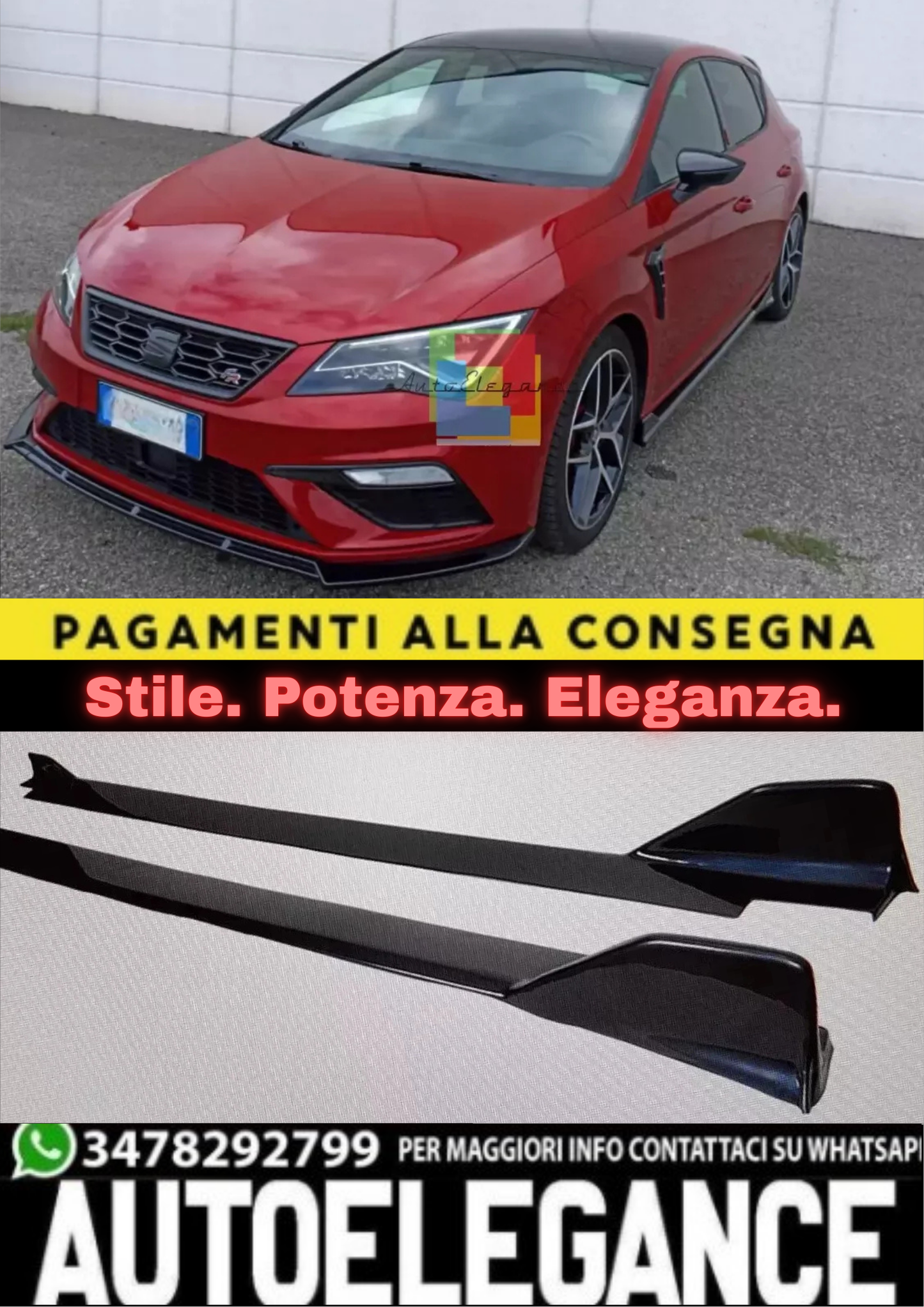 ⭐SOTTO MINIGONNE ADATTO PER SEAT LEON 5F MK3 2012-2020 LOOK⭐