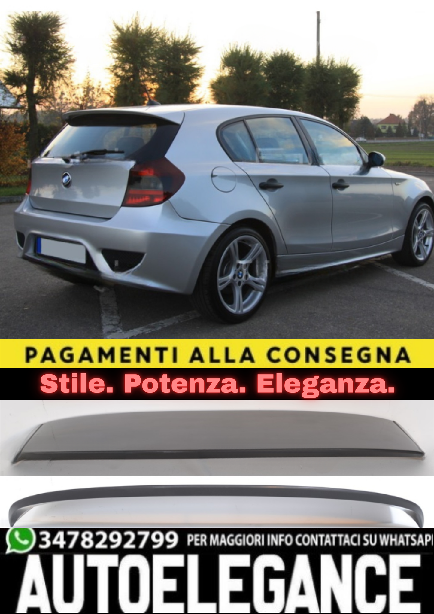 🔥TAPPO SPOILER ADATTO PER BMW SERIE 1 E81 / E87 VERSIONE 2🔥
