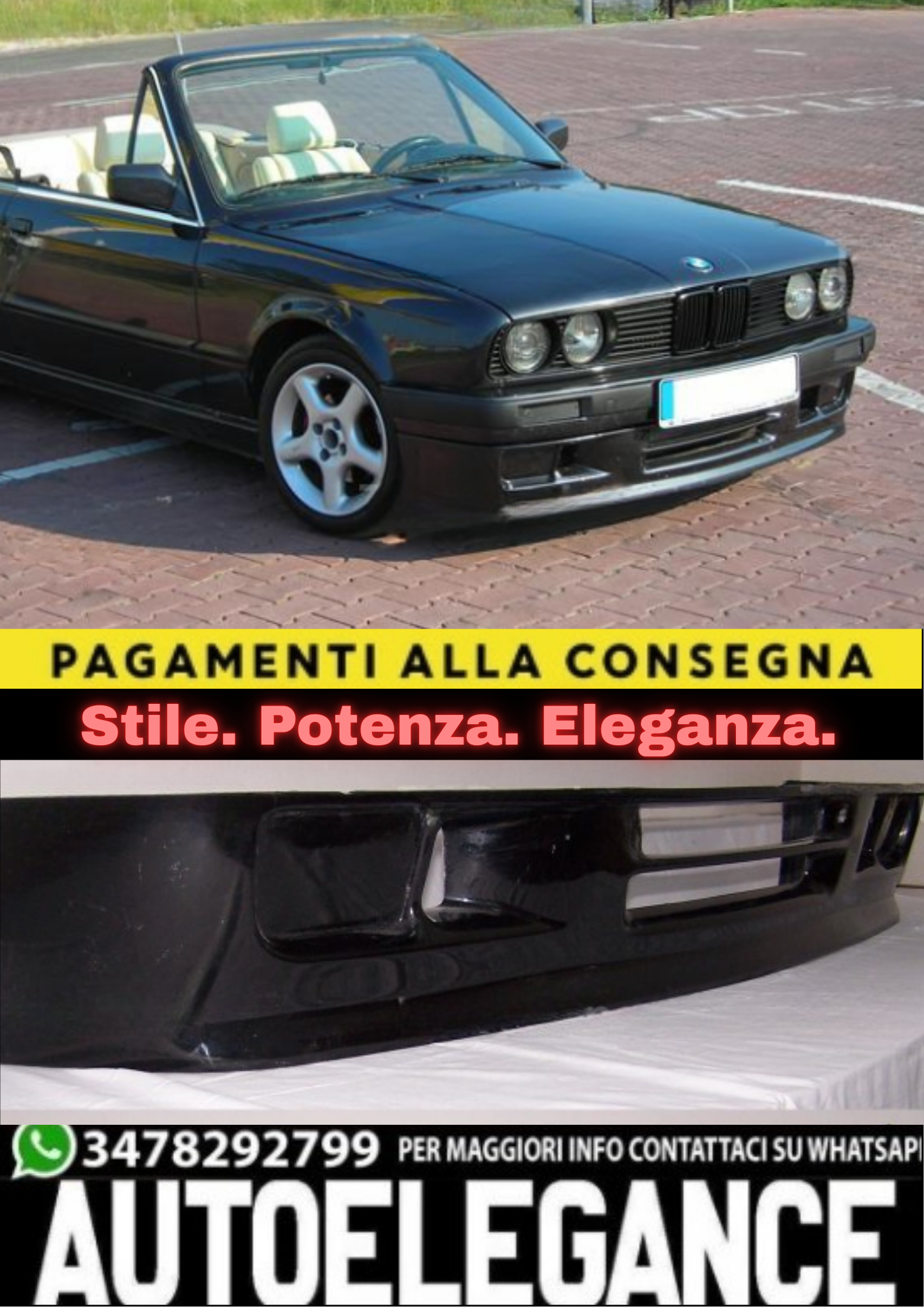 🔥SPOILER PARAURTI ANTERIORE ADATTO PER BMW SERIE 3 E30🔥