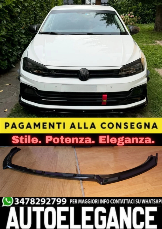 ⭐VW POLO SPLITTER AW1 2017+ LOOK STANDARD EVO NERO LUCIDO⭐
