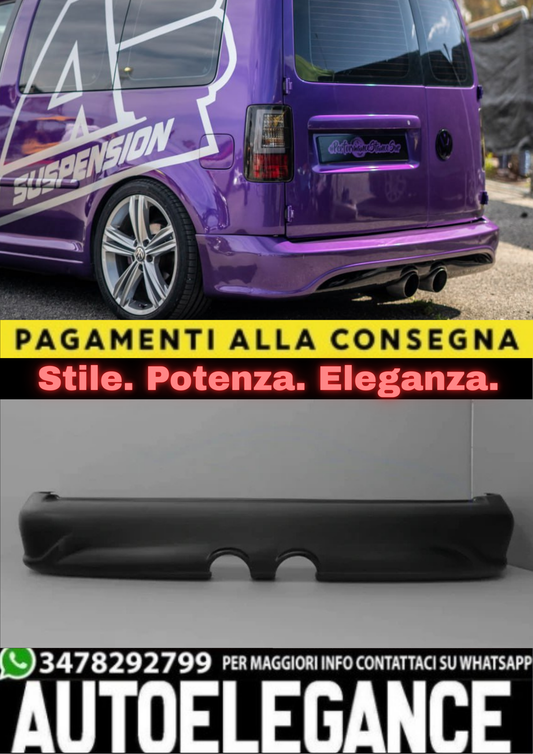 🔥 SPOILER POSTERIORE PER VW CADDY 2015–2020 LIFT STILE R32 IN PLASTICA ABS 🔥