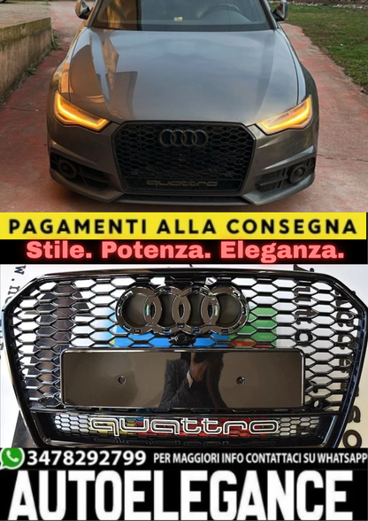 ⭐GRIGLIA ANTERIORE AUDI A6 4G C7 15-18 LIFT AVANT BERLINA CALANDRA RS6 NERA⭐
