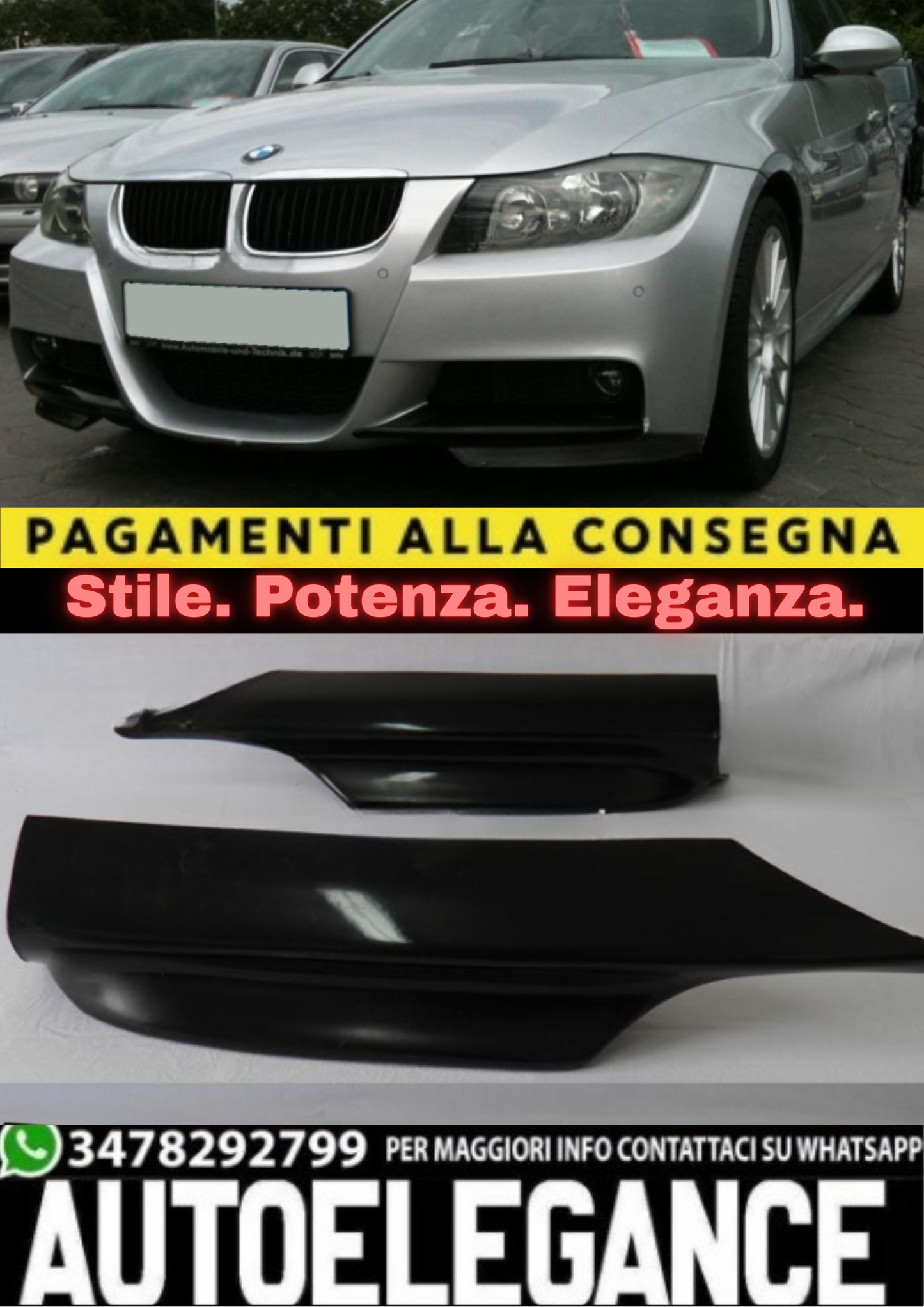 🔥FLAPS SPLITTER ADATTO PER BMW SERIE 3 E90 M PACK 2005-2009🔥
