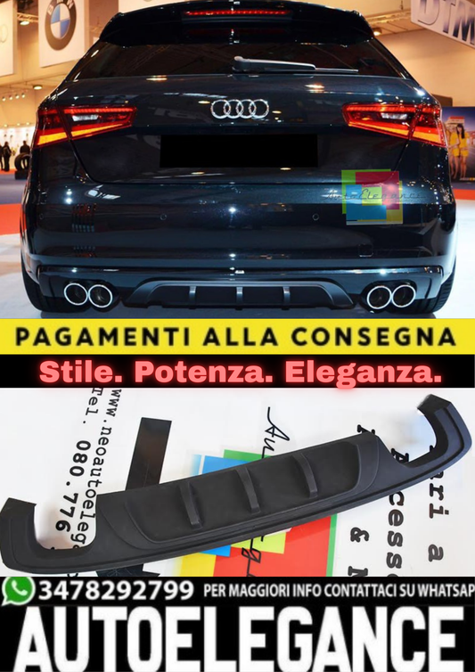 💥DIFFUSORE ADATTO PER AUDI A3 8V PARAURTI STANDARD 2012-2016💥