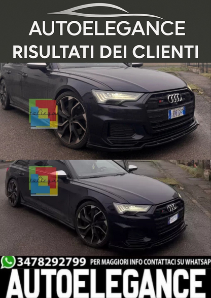 💥SPLITTER ADATTO PER AUDI A6 C8 2018+ S6 NERO SLINE LUCIDO💥