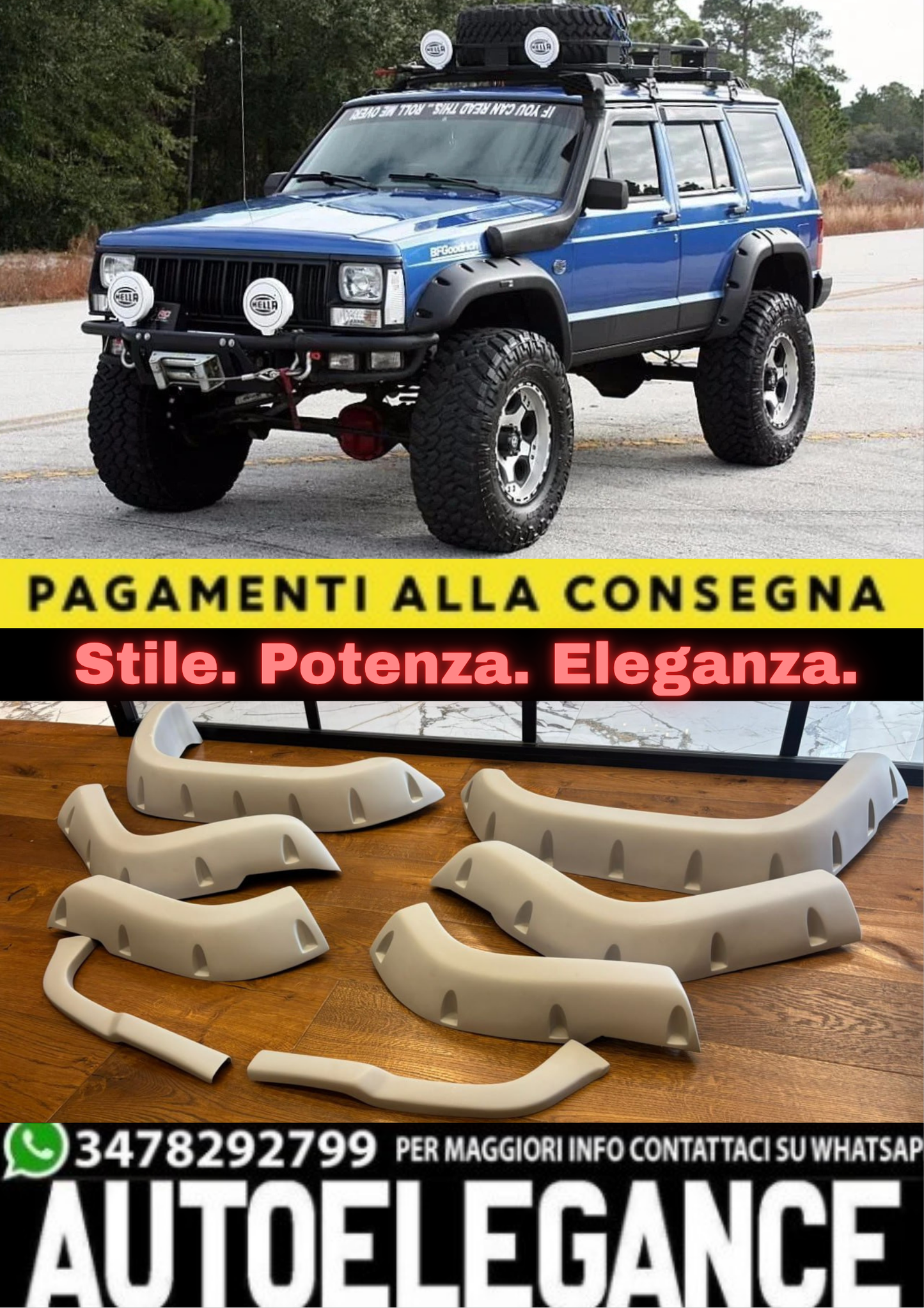 🔥2242 PARAFANGHI ADATTO PER GRAND CHEROKEE XJ 1984-2000 GREZZO (8 PEZZI)🔥