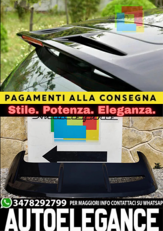 🔥SPOILER SUL TETTO POSTERIORE ABS NERO ADATO PER FORD FIESTA MK7 2008-2017 🔥