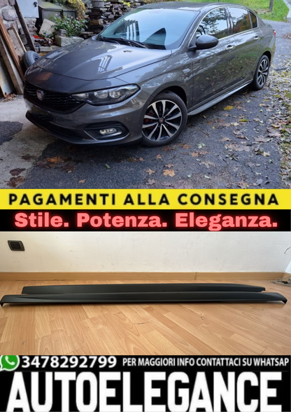 ⭐0074 MINIGONNE LATERALI SOTTO PORTA SPORTIVE ABS PER FIAT TIPO BERLINA 2015+⭐