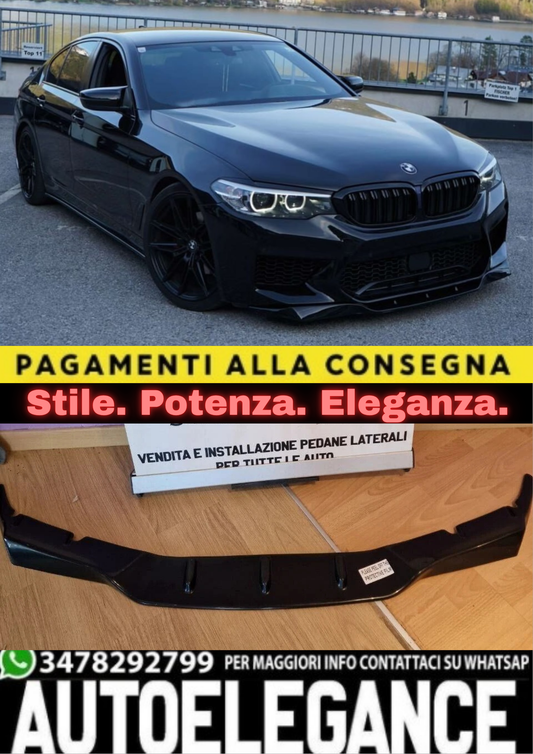 1009🔥SPLITTER PER BMW SERIE 5 F90 M5 (G30 G31) 2017-2020 LOOK NERO LUCIDO🔥